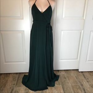 Elegant long forest green dress forever 21